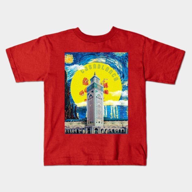Casablanca vangogh Kids T-Shirt by ARTWEARABLE.MA